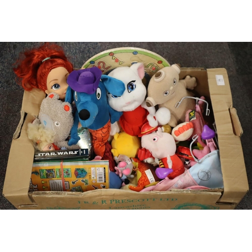 71 - Selection of Children's soft toys, dolls, games and books