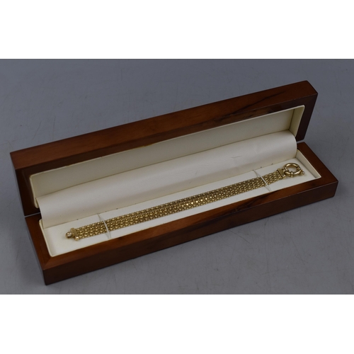 1 - Gold on Silver 925 Four Strand Bracelet in quality Presentation Box