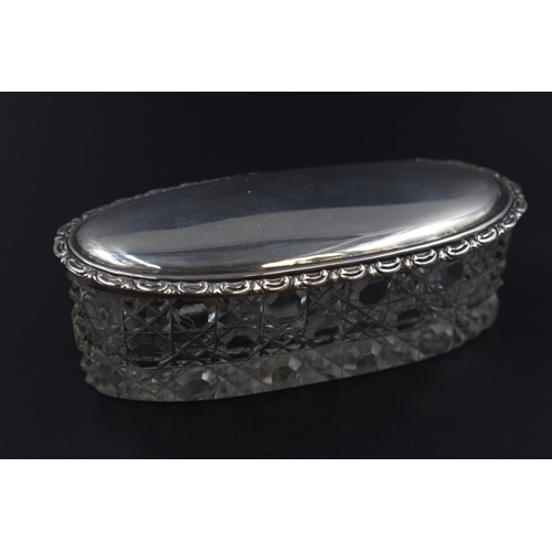 14 - Hallmarked Birmingham Silver Lidded Pin Dish circa 1907