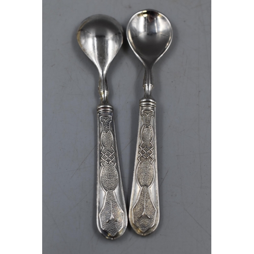 31 - A Boxed Set of Six Aghifug 800. Silver Teaspoons.