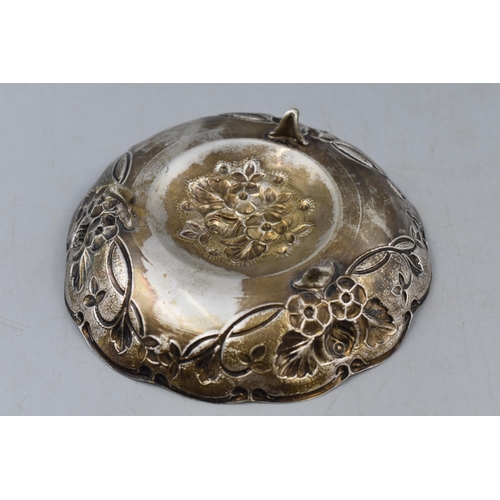 34 - A 925. Silver Floral Pin Dish, Approx 15.5cm Diameter.