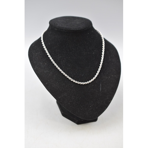 38 - Silver 925 Rope Chain Necklace