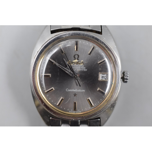 64 - An Omega 564 Automatic Chronometer Constellation Gents Wrist Watch, Working (Sight damage to face) 2... 