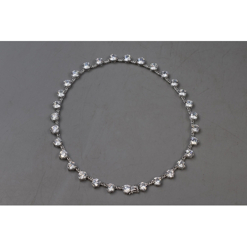 93 - Stunning Silver 925 CZ Multistoned Necklace