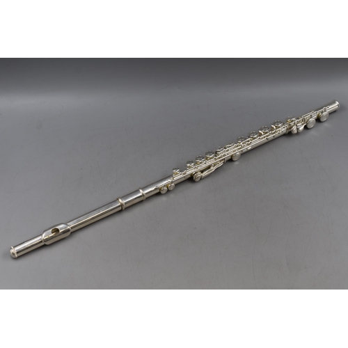 529 - A Cased Three Piece Flute, Marked K5J1.