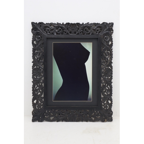 390 - Large Silhouette of Nude Female Signed by J M Goudger. In Ornate Carved Frame. Approx. Size 27” x 33... 