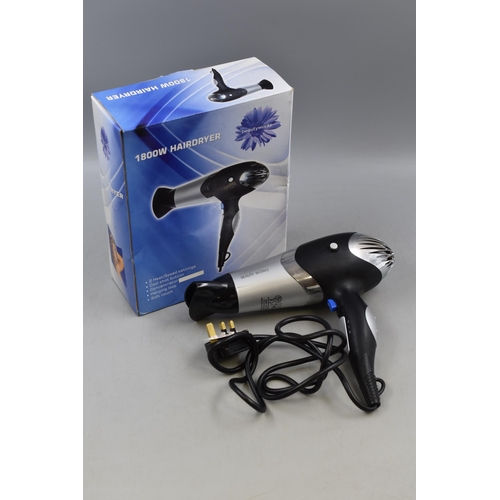 525 - Boxed 1800w Hairdryer working when tested.