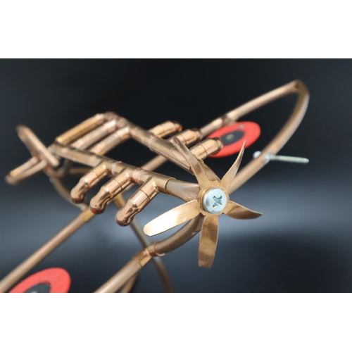 138 - Handmade Bespoke Spitfire Copper Tube Model (400mm x 450mm x 300mm) Charity