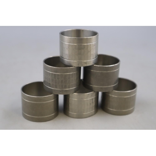 181 - Set of six Royal Selangor Pewter Napkin Rings