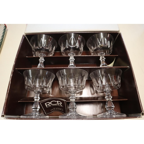 90 - Boxed Rock Crystal glasses set and Cristal d'arques decanter