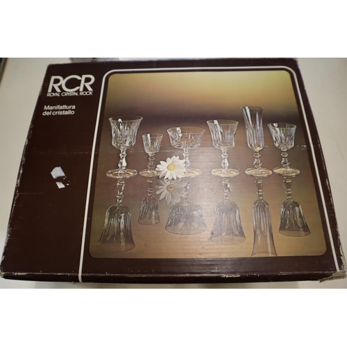 90 - Boxed Rock Crystal glasses set and Cristal d'arques decanter