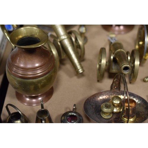 217 - Selection of Mixed Copper and Brassware including Canons, Art Nouveau Mirror and More