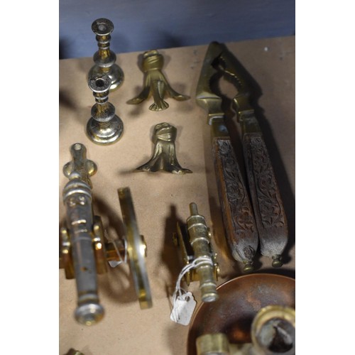 217 - Selection of Mixed Copper and Brassware including Canons, Art Nouveau Mirror and More