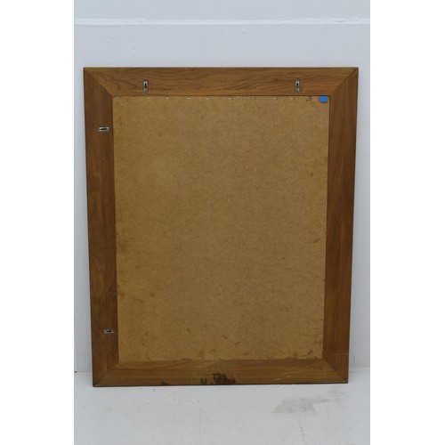 224 - Large Wood Framed Wall Mirror (110cm x 90cm)