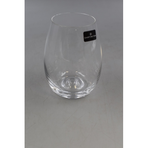 52A - Pair of Designer Dartington Crystal Stemless Wine Tumblers.