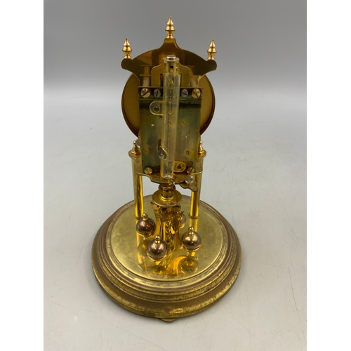 231 - Kundo West German Clockwork Glass Domed Anniversary Clock. in Need of Attention