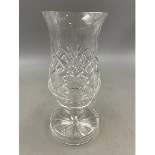 13 - Cut Crystal Hurricane Candle Holder. Approx. Height 9 Inch. (A/f)