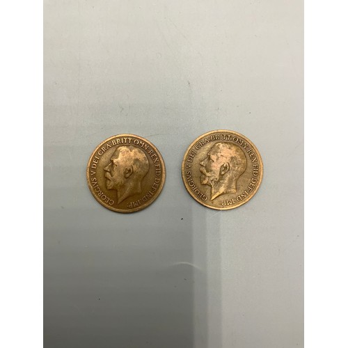 15B - Two George V 1918 KN Pennies