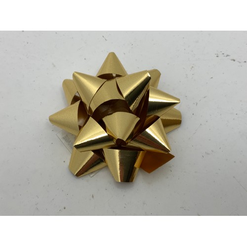 235A - Aprrox 200 New Gift Bows in Gold with Self Adhesive Backs