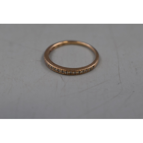 7 - Le Vian 14ct Rose Gold Half Eternity Ring. Complete with Presentation Box. Size R)