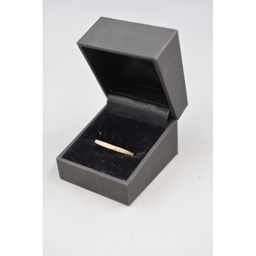 7 - Le Vian 14ct Rose Gold Half Eternity Ring. Complete with Presentation Box. Size R)