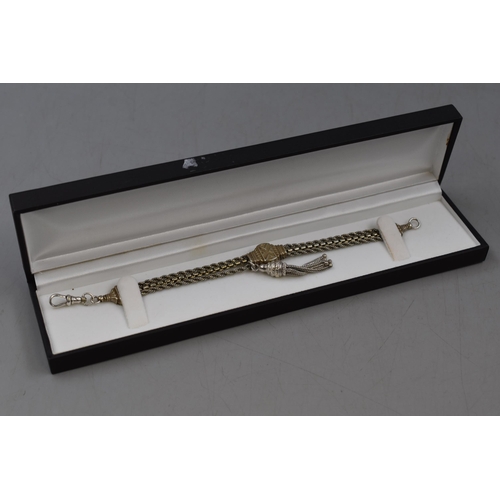 13 - Silver 3 Strand Bracelet with Decorative Tassel Complete with Presentation Box