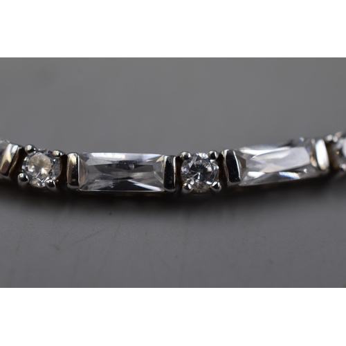 14 - Silver 925 Clear Stoned Bracelet Complete with Presentation Box