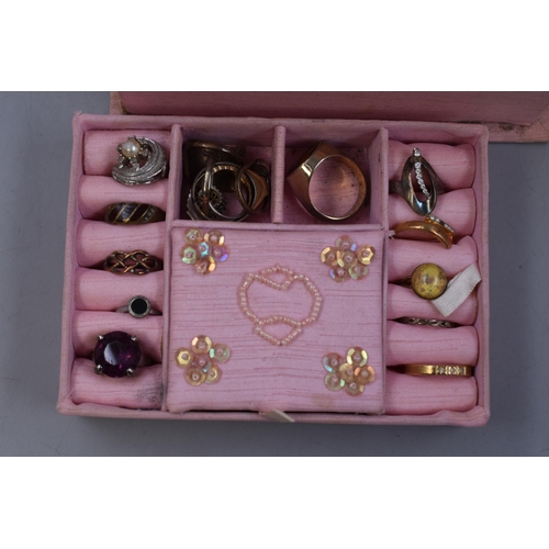 162 - Vintage jewellery Box with Unsorted Contents