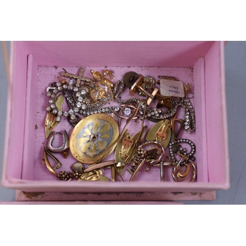 162 - Vintage jewellery Box with Unsorted Contents