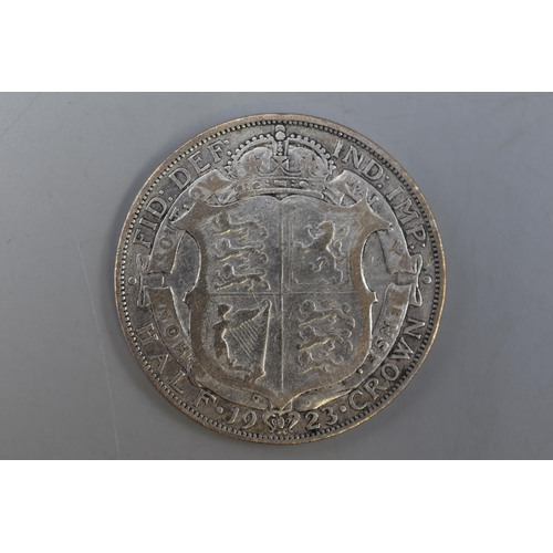 189 - A 1923 George V Silver Half Crown Coin.