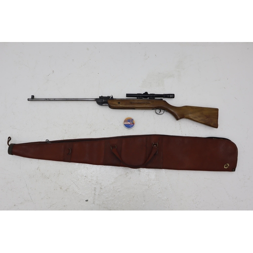 311 - Vintage Break Barrel Air Rifle with relum Telescopic Sight,case and Pellets