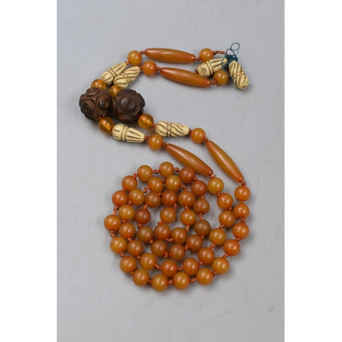 63 - Vintage Butterscotch Baltic Amber Beaded Necklace (38