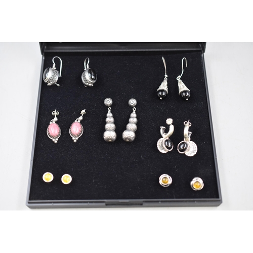 64 - Seven Pairs of Silver 925 Earrings