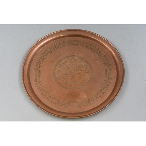 329 - Middle Eastern Objects Made Of Copper Including 4 Bowls And 2 Trays