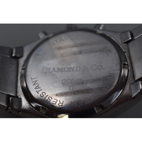 78 - Diamond and Co. Quartz Gents Watch.