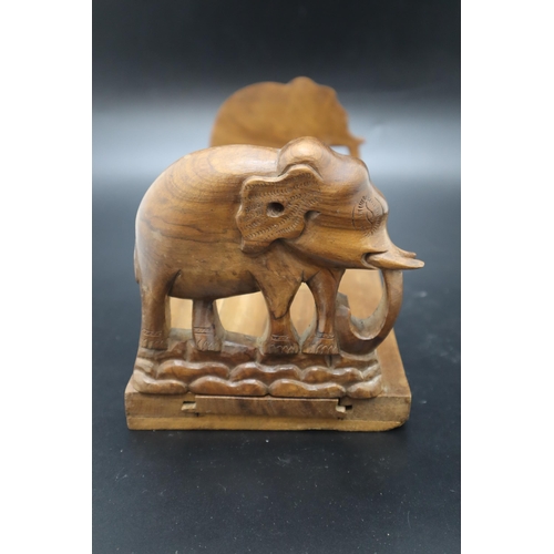 334 - A Carved Wooden Extending Elephant Book Stand, Approx 14