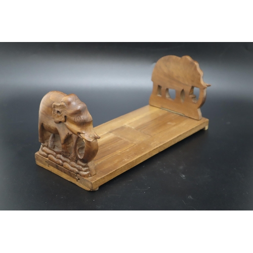 334 - A Carved Wooden Extending Elephant Book Stand, Approx 14