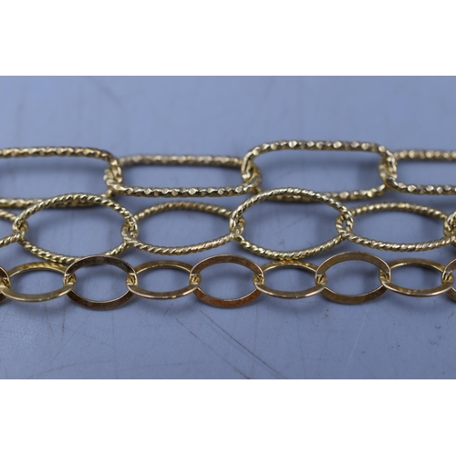 81 - Three Gold on Silver Chain Link Necklaces (925 Silver).