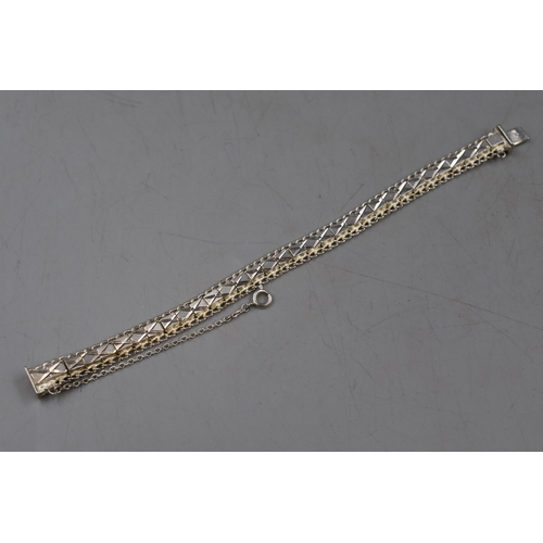 83 - Vintage Silver 925 Bracelet with Safety Chain.