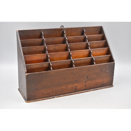 343 - An Early 20th Century Oak Record Card Holder, Approx 10