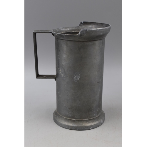 345 - Vintage Peltrano 1 Litre Measuring 95% Pewter Measuring Jug, Made in Italy