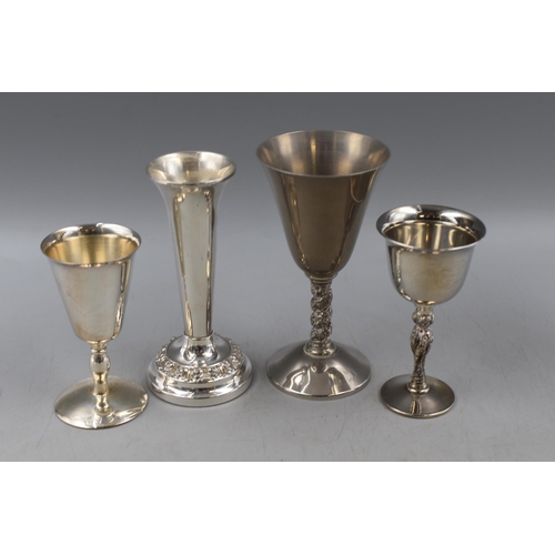 349 - Selection Of Silver Plated Objects Including Ianthe Candelabra, 3 Candlestick Holders And More