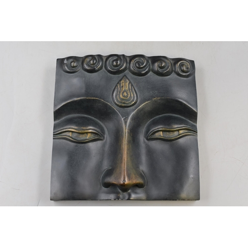 351 - Three Resin Wall Hanging Bronzed Effect Three Dimensional Buddha Pictures 8