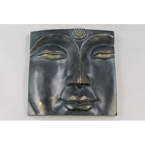 351 - Three Resin Wall Hanging Bronzed Effect Three Dimensional Buddha Pictures 8