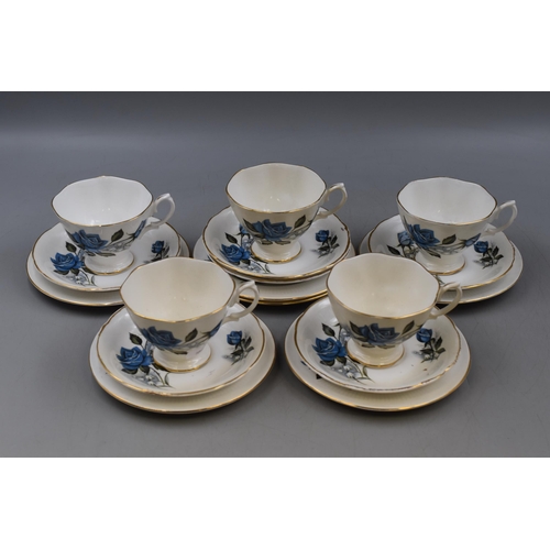 359 - Five Coronet Bone China Trio's with additional Side Plate and Saucer