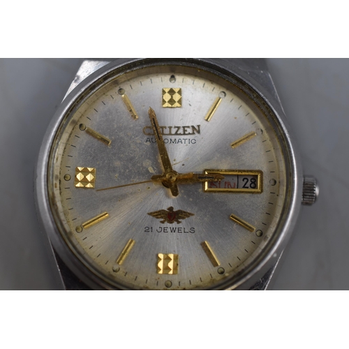 99 - A Citizen Automatic 21 Jewels Gents Watch, Working.