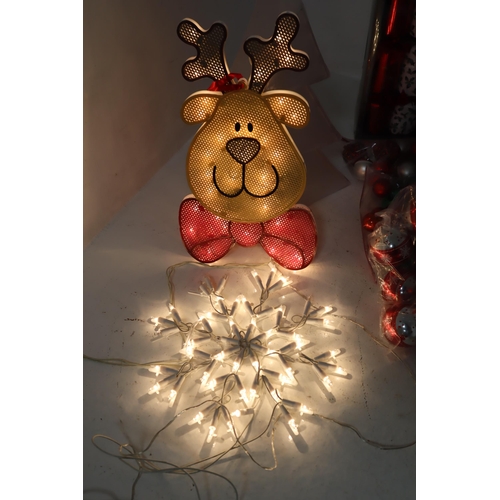 371 - A Large Selection of Christmas Decorations and Accessories. Includes Black 3ft Christmas Tree, Baubl... 