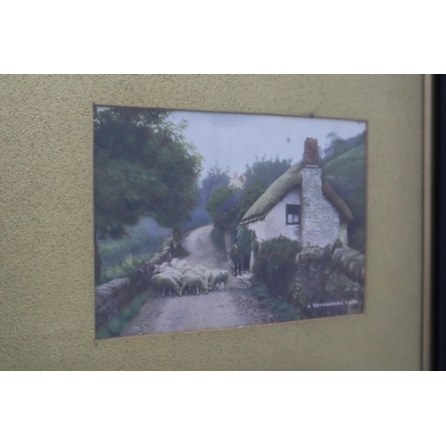 377 - Two Early 20th Century Style Prints, Includes 'A Devonshire Lane'. Largest Approx 14