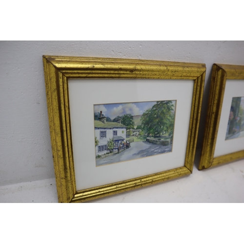 378 - Water Colour Painting Of School Lane, Martin Moss In Early 1900's By Ron Parkinson And 2 Frame Glaze... 