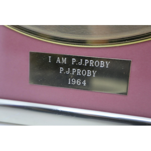 383 - A Framed and Glazed Golden LP 'I Am P.J. Proby', Approx 16